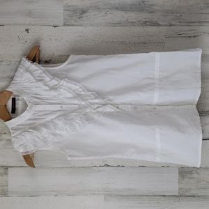 Herbench white ruffled with lace sleeveless  royalcore button up blouse Size S/M